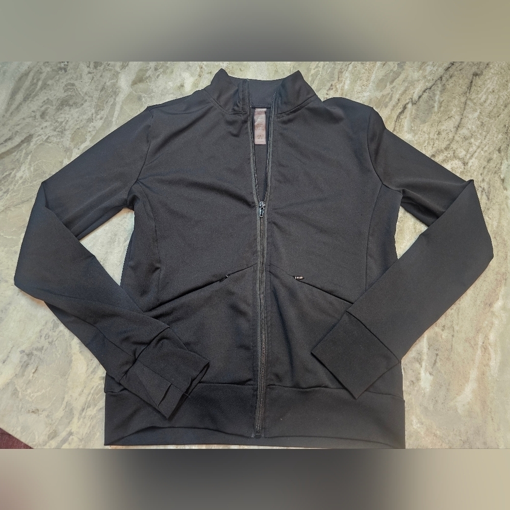 Nicole Miller Sport Black Full Zip Track Jacket Women’s Small Athleisure Activew